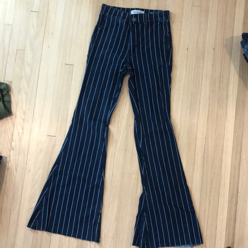 SOLD Striped bell bottom jeans